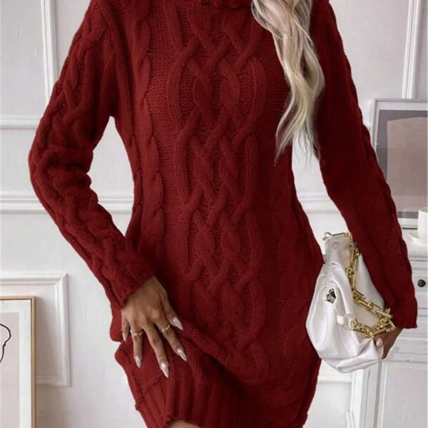 Urban Knit Rollkragen Strickkleid Slim