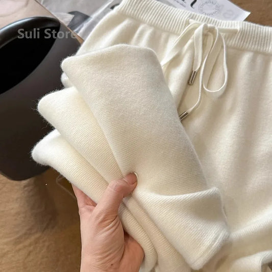 Wolle Komfort Weite Bein Hose
