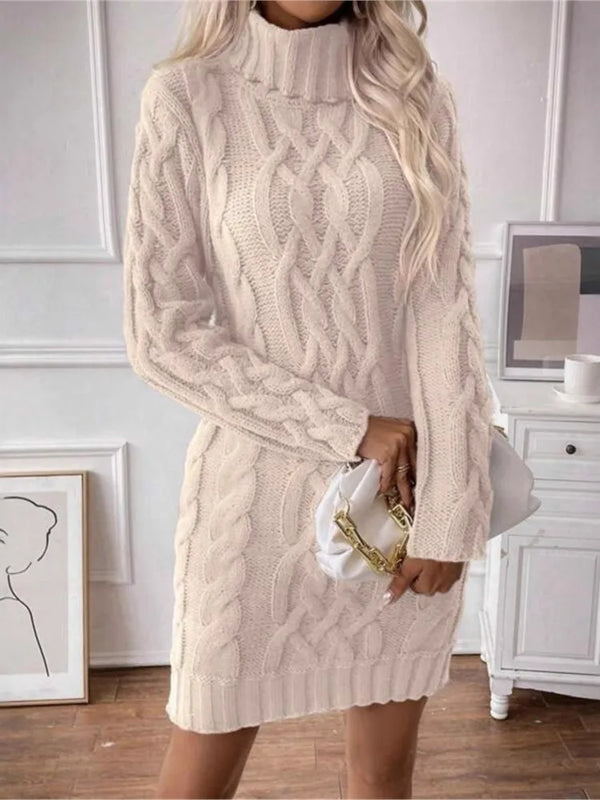 Urban Knit Rollkragen Strickkleid Slim
