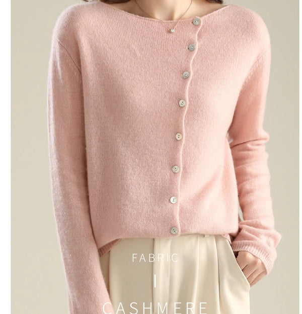 Kuscheliger eleganter Knopfcardigan Strickjacke für Alltag