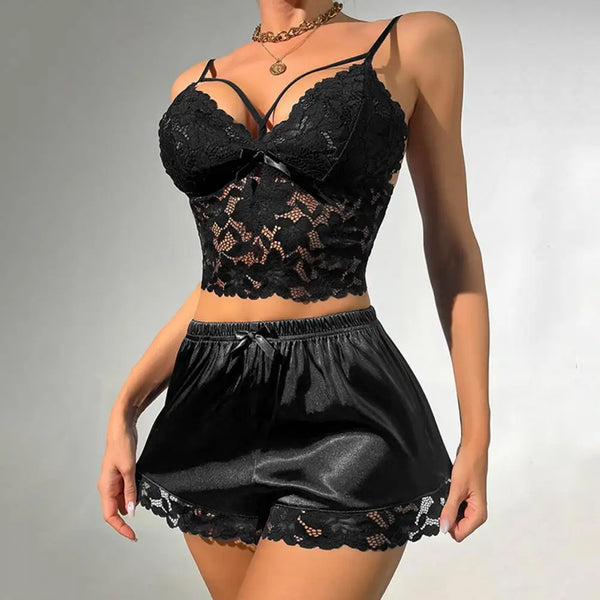 Satin Lace Lounge Set